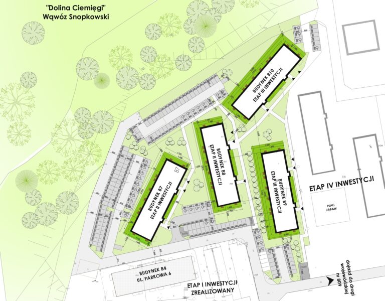 Plan zagospodarowania terenu Snopków Park - bloki B7-B10